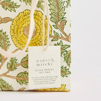 Hand Block Printed Gift Bags Small | Sunshine